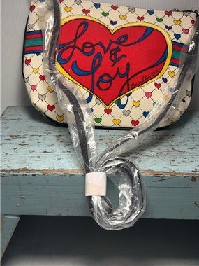 Brighton Love & Joy Heart Crossbody Bag - Red/Multicolor
